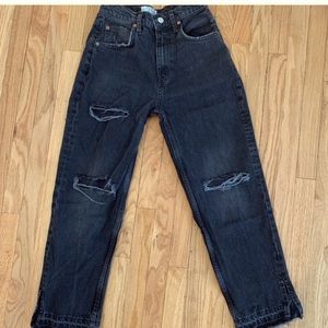 FREE PEOPLE ripped straight jeans